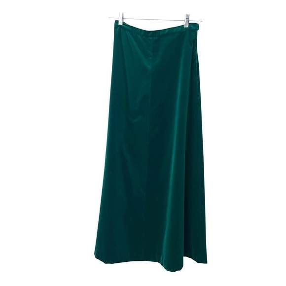 Vintage Velvet Maxi Handmade Emerald Green Witchy Fairy Long Skirt - Picture 2 of 14